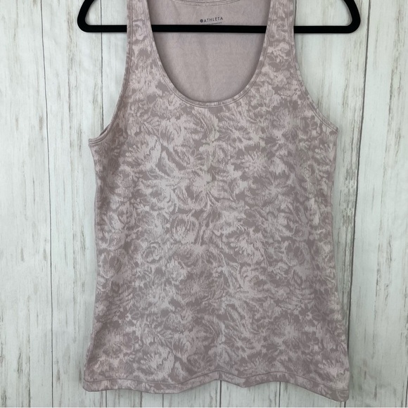 Athleta pink floral spandex tank size large - Picture 2 of 5
